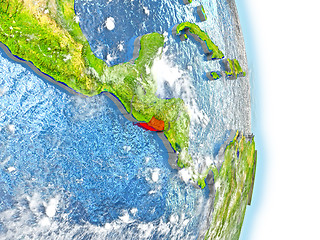 Image showing El Salvador in red on Earth