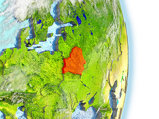 Image showing Belarus in red on Earth