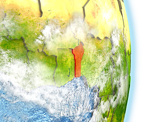 Image showing Benin in red on Earth