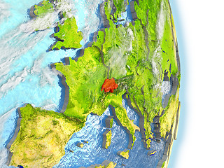 Image showing Switzerland in red on Earth