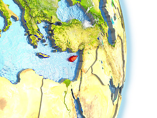 Image showing Cyprus in red on Earth