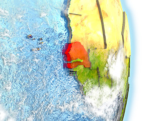 Image showing Senegal in red on Earth