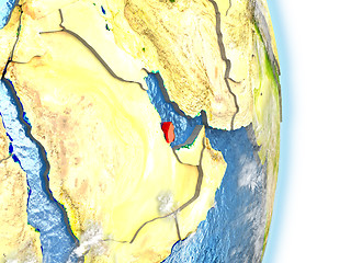 Image showing Qatar in red on Earth