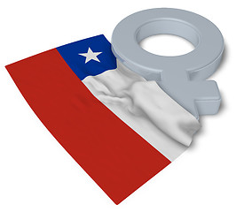 Image showing female symbol and flag of chile - 3d rendering