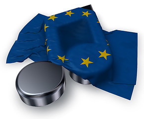 Image showing music note and flag of the european union - 3d rendering