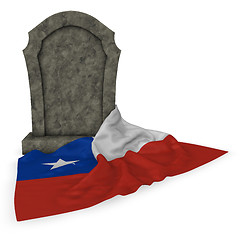 Image showing gravestone and flag of chile - 3d rendering