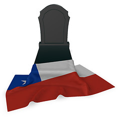 Image showing gravestone and flag of chile - 3d rendering