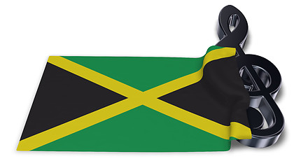 Image showing clef symbol symbol and flag of jamaica - 3d rendering