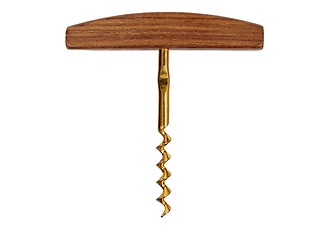 Image showing Old corkscrew on white