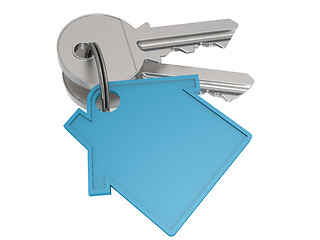 Image showing House key with blue house icon