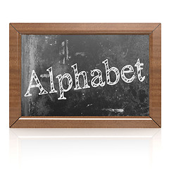 Image showing Alphabet written on blackboard