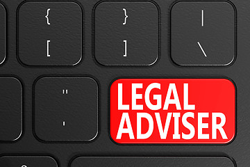 Image showing Legal Adviser on black keyboard.