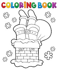 Image showing Coloring book chimney with Santa Claus