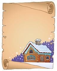 Image showing Winter cottage theme parchment 1