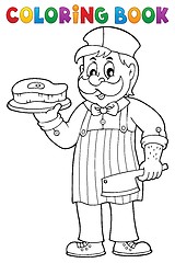 Image showing Coloring book butcher theme 1