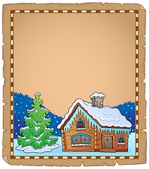 Image showing Winter cottage theme parchment 2