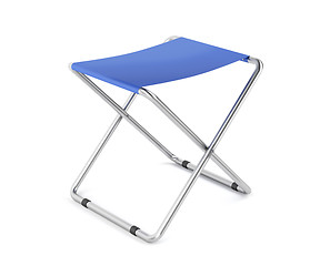 Image showing Blue folding stool