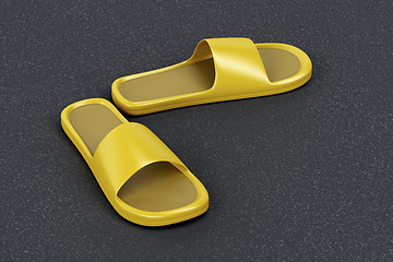 Image showing Yellow rubber slides