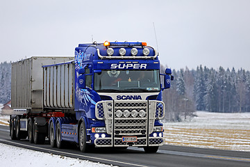 Image showing Customized Scania Transport Truck in Winter 