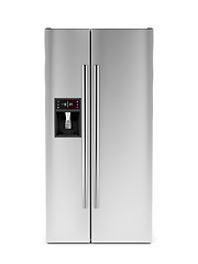 Image showing Front view of side-by-side refrigerator