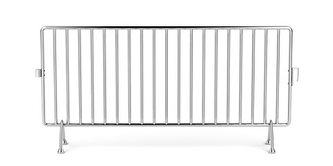 Image showing Mobile fence on white
