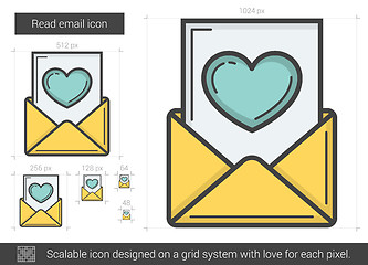 Image showing Read email line icon.