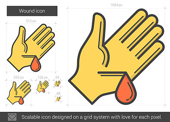 Image showing Wound line icon.