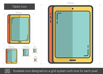 Image showing Tablet line icon.