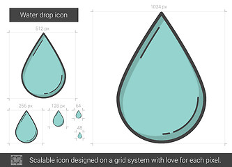 Image showing Water drop line icon.