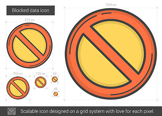 Image showing Blocked data line icon.