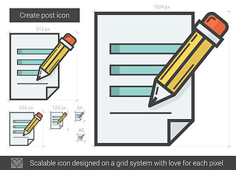 Image showing Create post line icon.