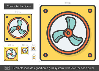 Image showing Computer fan line icon.