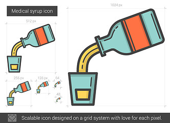 Image showing Medical syrup line icon.