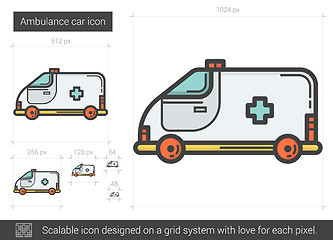 Image showing Ambulance car line icon.