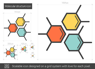 Image showing Molecular structure line icon.