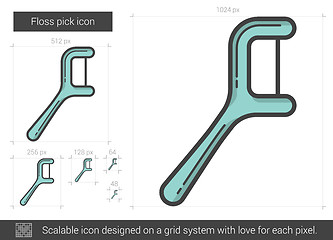 Image showing Floss pick line icon.