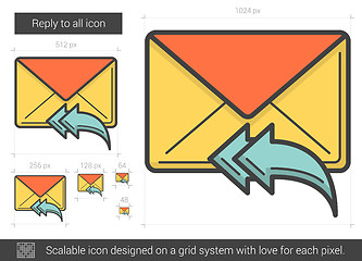 Image showing Reply to all line icon.