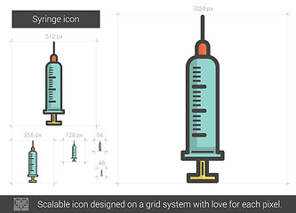 Image showing Syringe line icon.