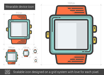 Image showing Wearable device line icon.