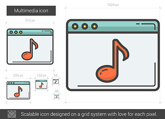 Image showing Multimedia line icon.