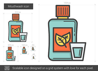 Image showing Mouthwash line icon.