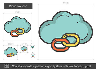 Image showing Cloud link line icon.