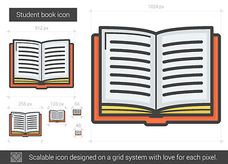 Image showing Student book line icon.