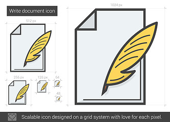 Image showing Write document line icon.