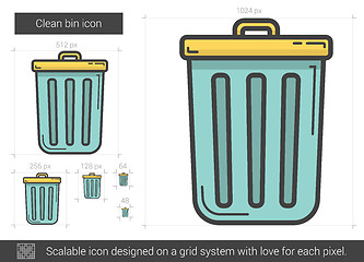 Image showing Clean bin line icon.