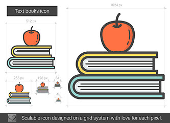 Image showing Text books line icon.