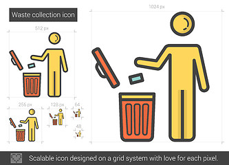 Image showing Waste collection line icon.
