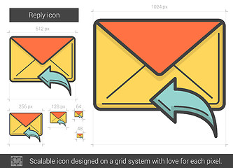 Image showing Reply line icon.