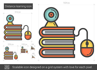 Image showing Distance learning line icon.