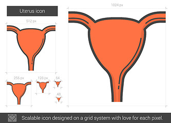 Image showing Uterus line icon.